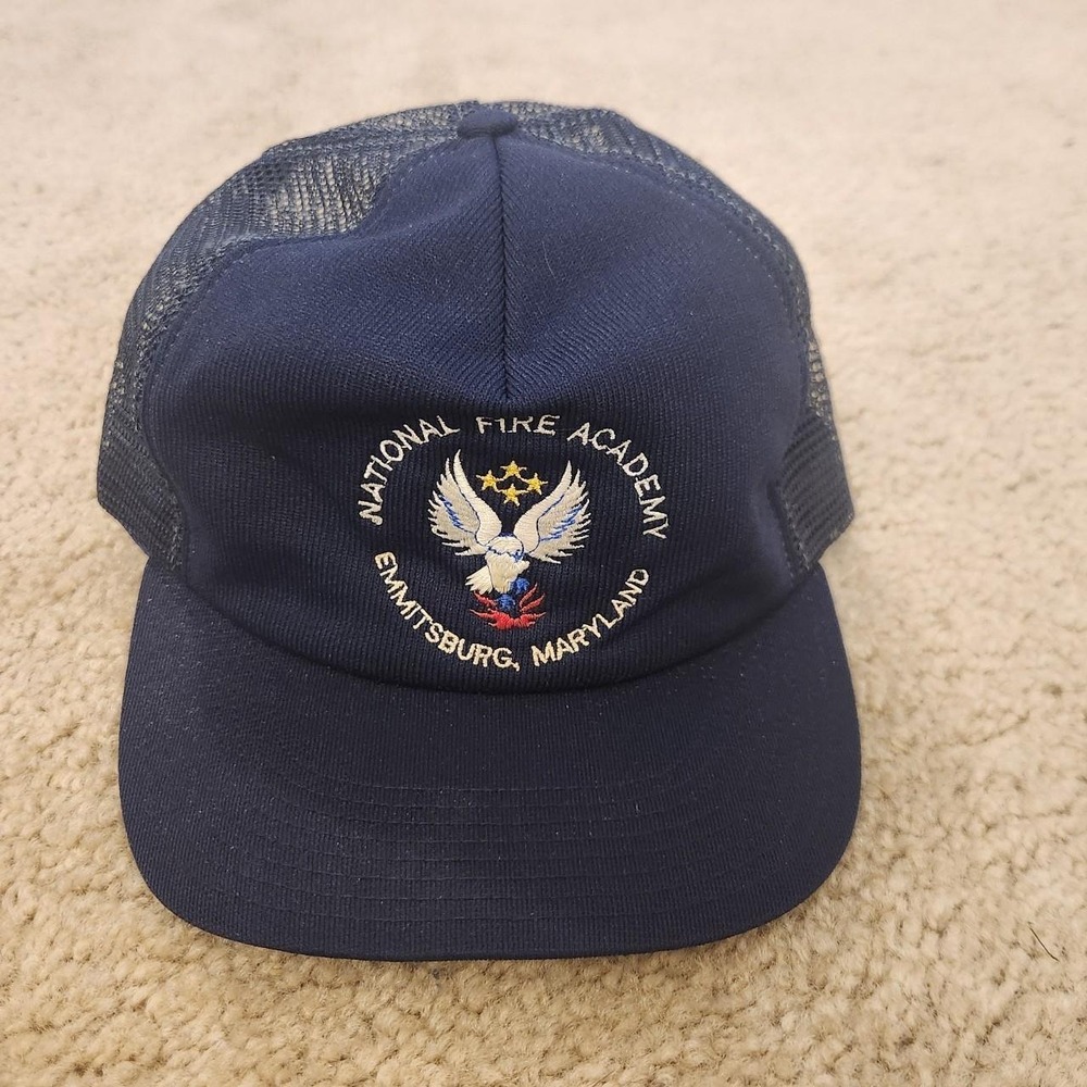 Mens Vintage National Fire Academy Emmitsburg Maryland Eagle Mesh Snap Back Hat